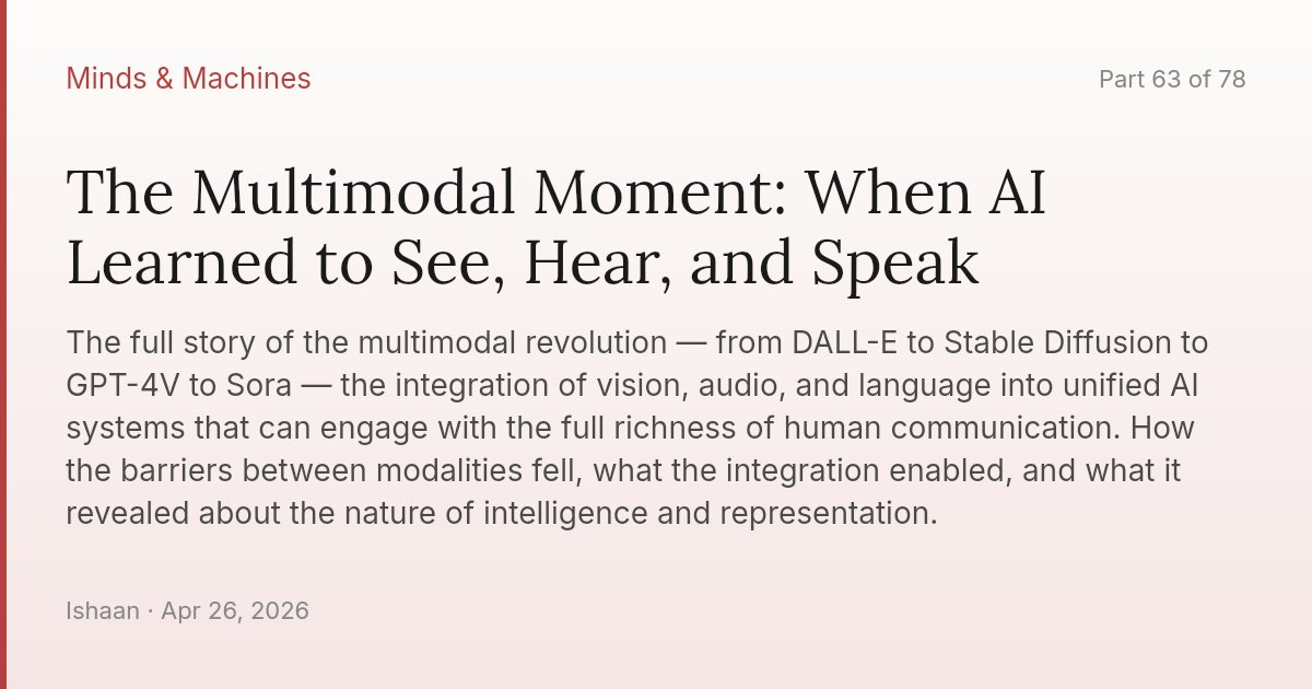 The Multimodal Moment: When AI Learned to See, Hear, and Speak