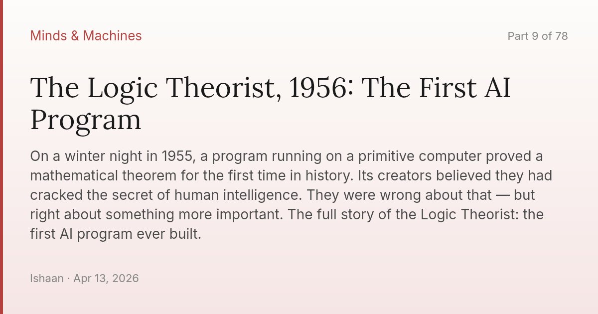The Logic Theorist, 1956: The First AI Program